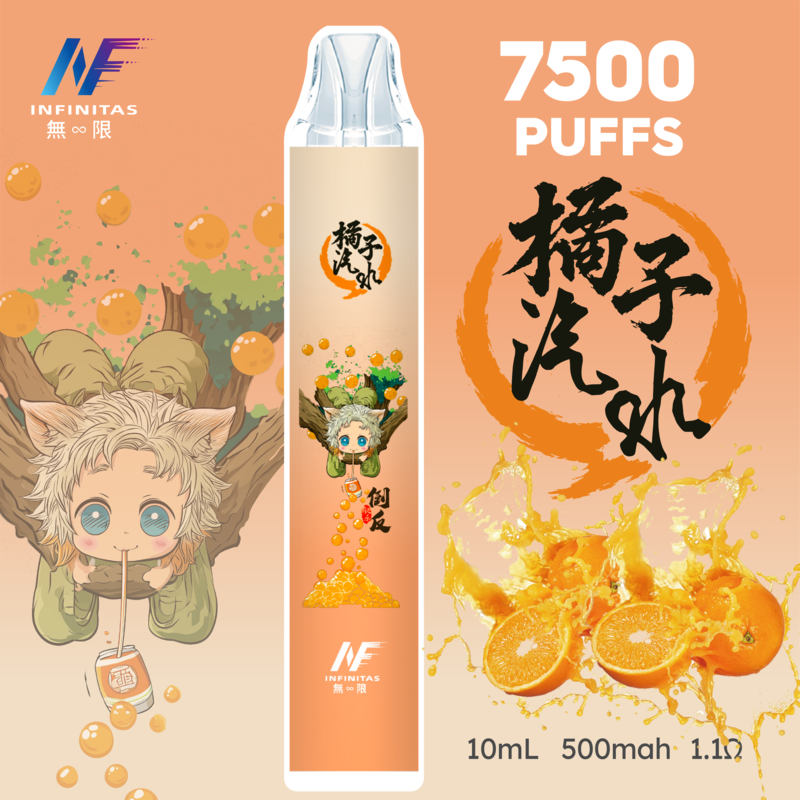 INF-鬼滅之刃聯名-一次性電子煙-橘子汽水 一次性電子煙|INF 無限 × 鬼滅之刃 聯名款|7500口 - 橘子汽水口味