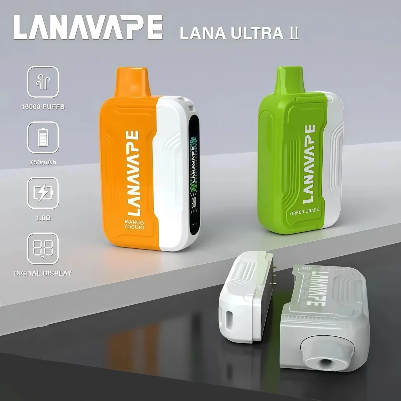 LANA-Ultra-II-16000口一次性電子菸-使用示意圖 LANA Ultra II 拋棄式電子煙 16000口 Type-C