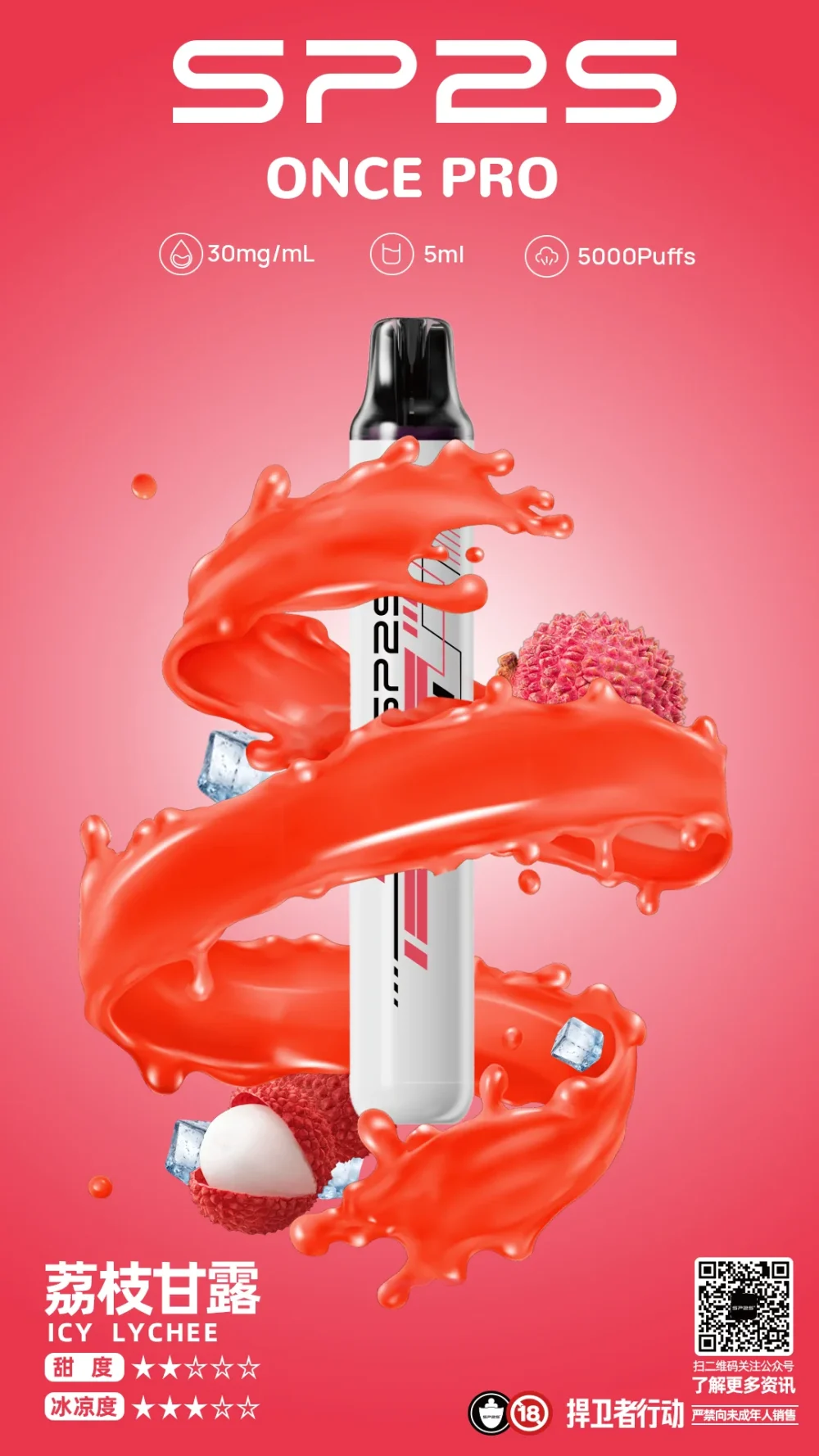 SP2S ONCE PRO 拋棄式電子煙 5000口 5mL Type-C