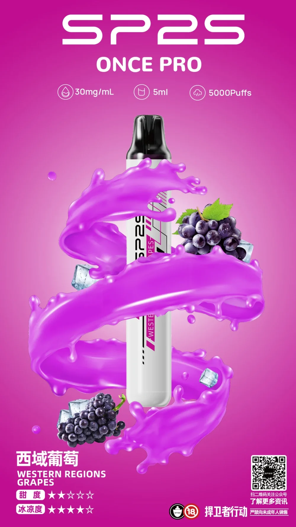 SP2S ONCE PRO 拋棄式電子煙 5000口 5mL Type-C
