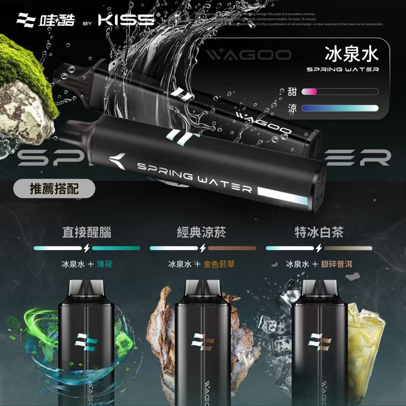 WAGOO 哇酷 & KIS5 聯名 WAGOO 哇酷 × KIS5 雙倉版 拋棄式電子煙 13000口 Type-C