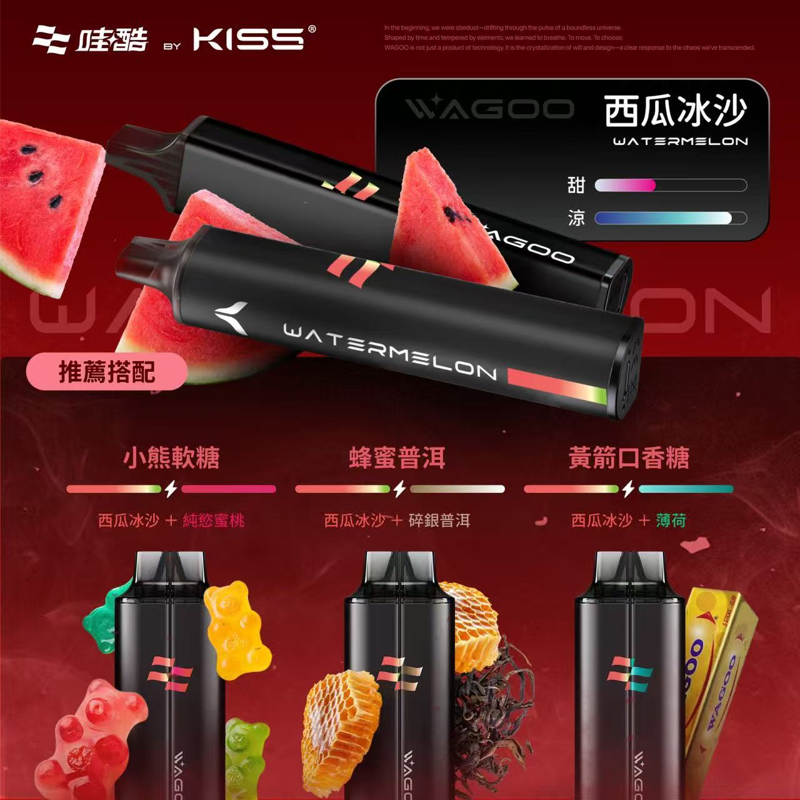 WAGOO 哇酷 & KIS5 聯名 WAGOO 哇酷 × KIS5 雙倉版 拋棄式電子煙 13000口 Type-C