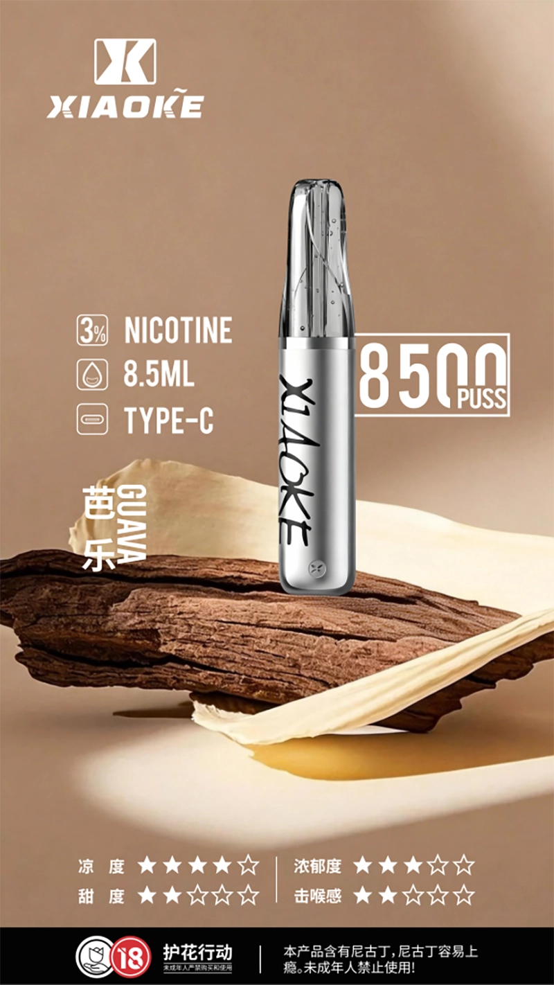 XIAOKE 梟客 口紅款 拋棄式電子煙 8500口 8.5ml 氣流可調 Type-C充電