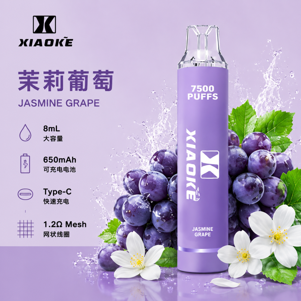 XiaoKe 梟客 7500口 拋棄式電子煙 8mL Type-C充電