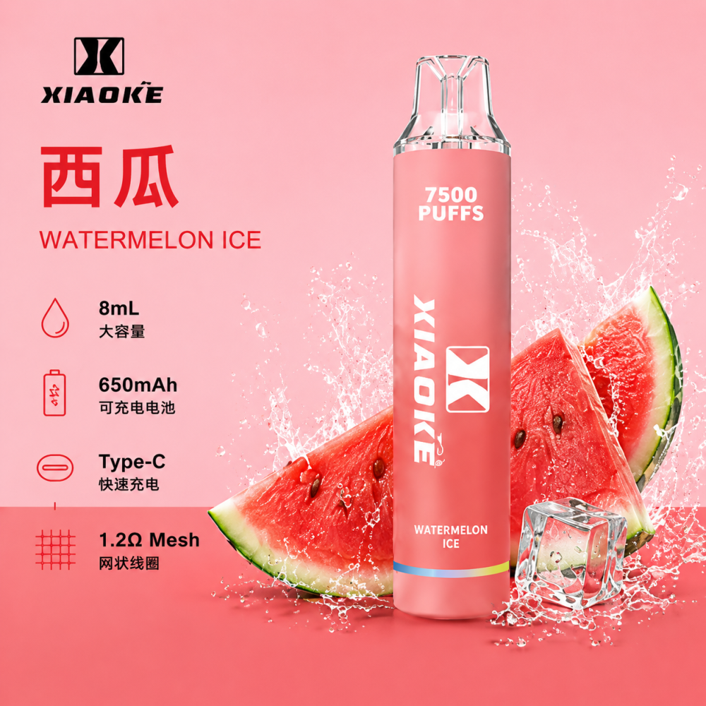XiaoKe 梟客 7500口 拋棄式電子煙 8mL Type-C充電