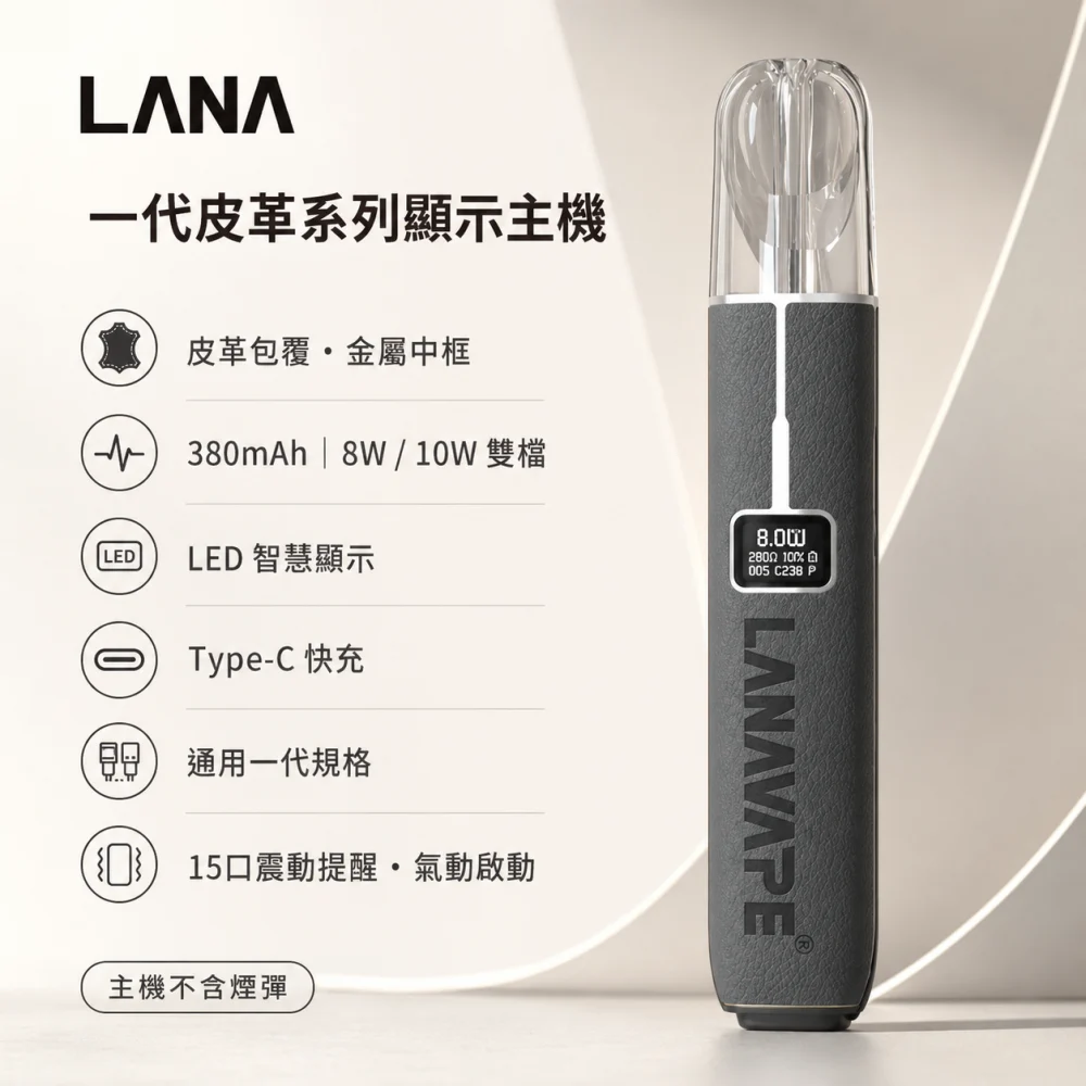換彈式主機｜LANA 一代皮革系列顯示主機｜Type-C 8W/10W 雙段調壓